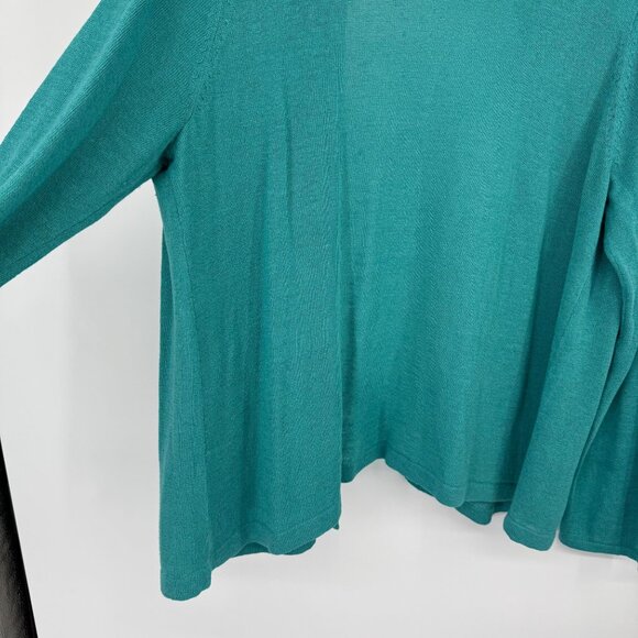 J. Jill Womens Teal Open Front Cardigan sweater size XL linen blend - Picture 10 of 14